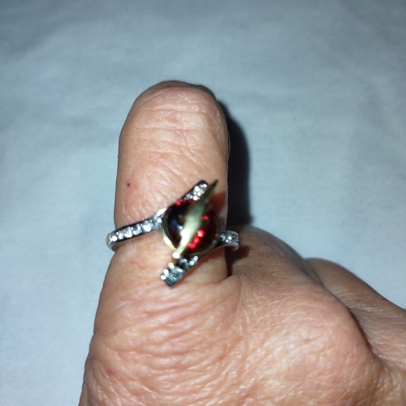 Flash Gordon Lightning Ring Novelty Engagement Promise Birthday Red Gold Silver - Picture 2 of 11